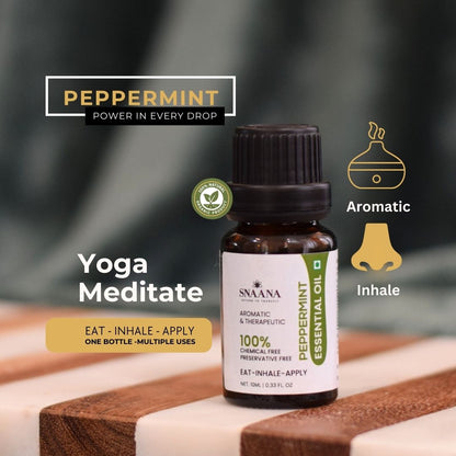 Essential Oil Yoga/Meditation Combo (Pack of 5 - Lavender + Peppermint + Eucalyptus + Holy basil + Sweet lime)
